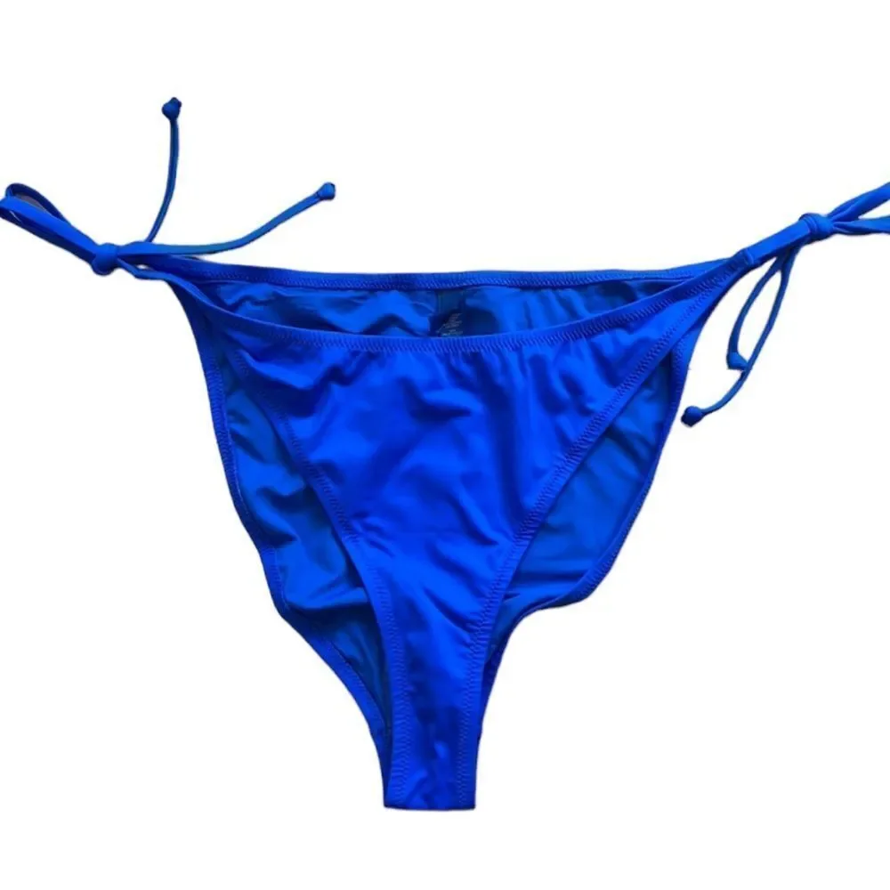 NWT SKIMS Rare Swim Bikini Dip Tie Bottom In Cobalt Blue High Waist Swimwear